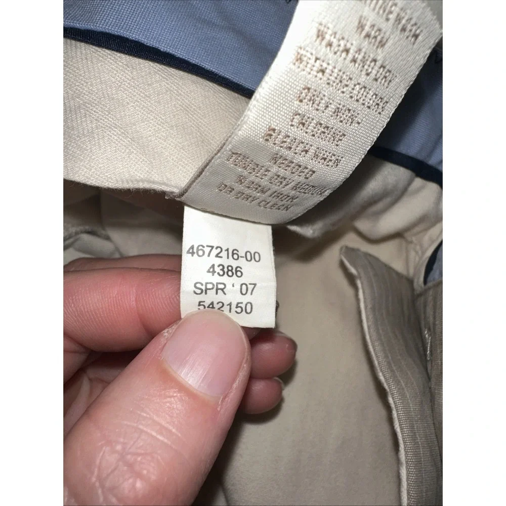 Banana Republic Men's Boot Cut Pinstriped Tan Slacks 100% Cotton 33x30 Y2K